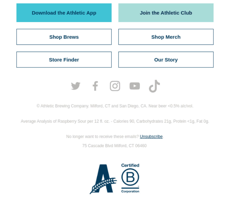 Promo Newsletter from Athletic Brewing