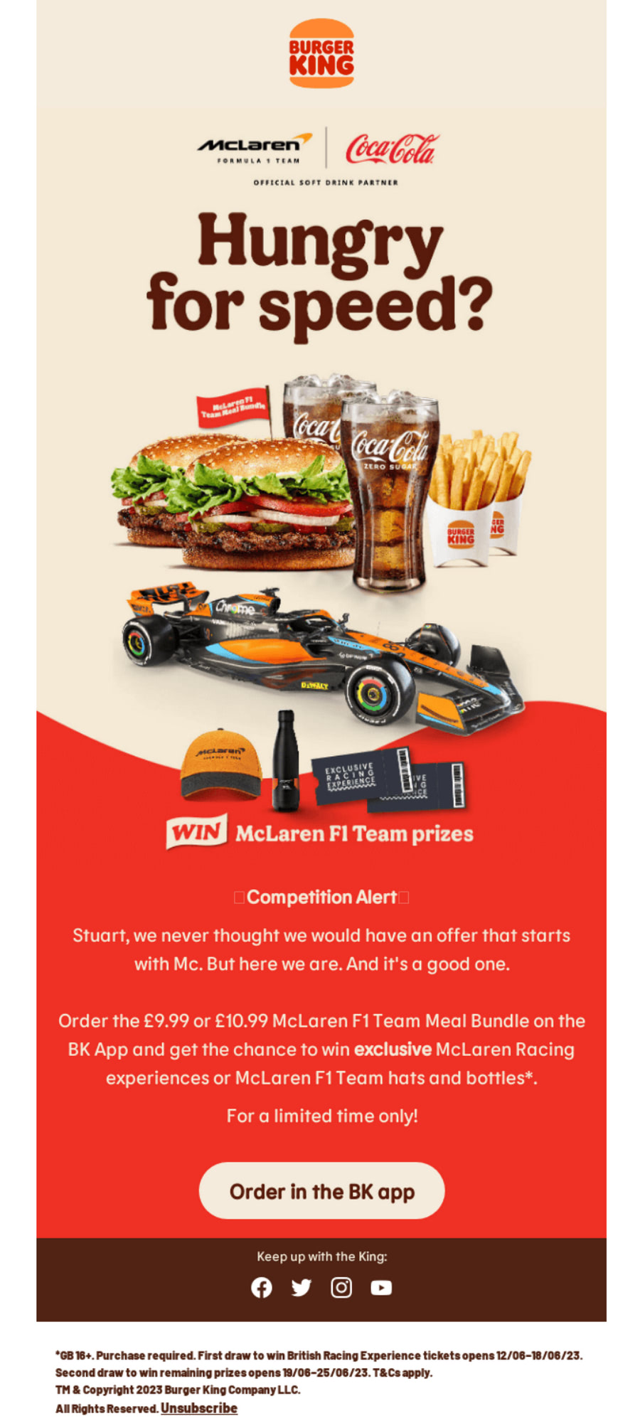 Email from Burger King