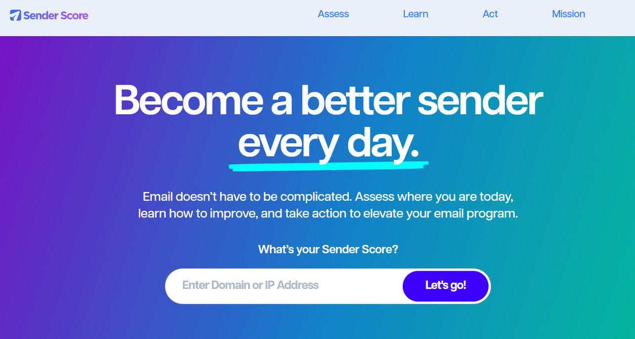 Sender Score - platform to define email sender score