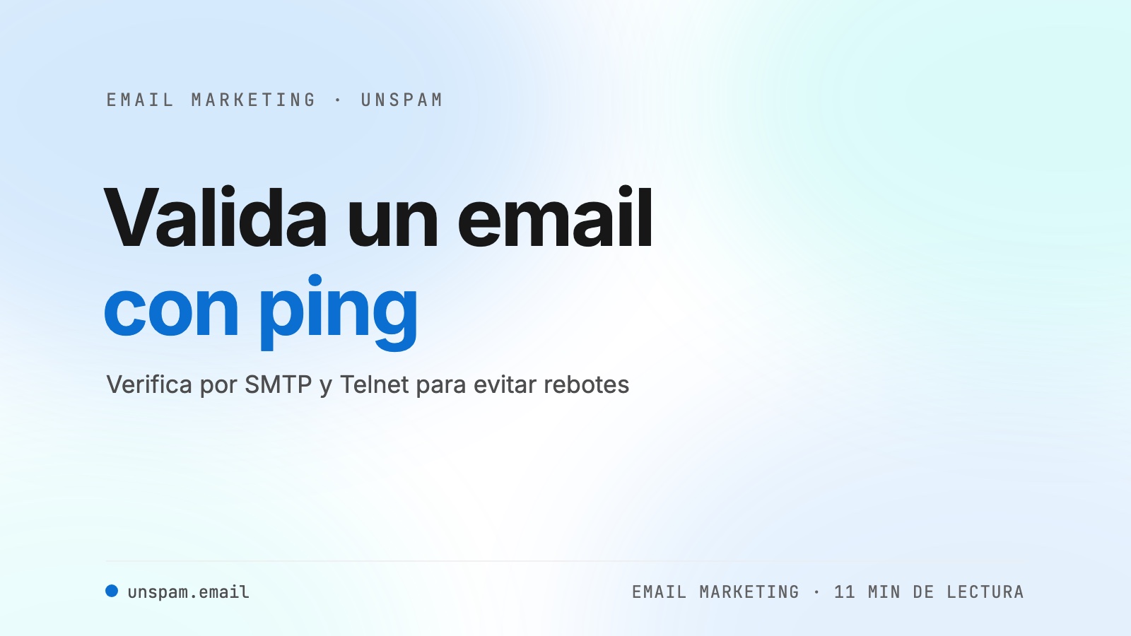 Cómo validar una dirección de correo haciendo ping a la dirección de correo