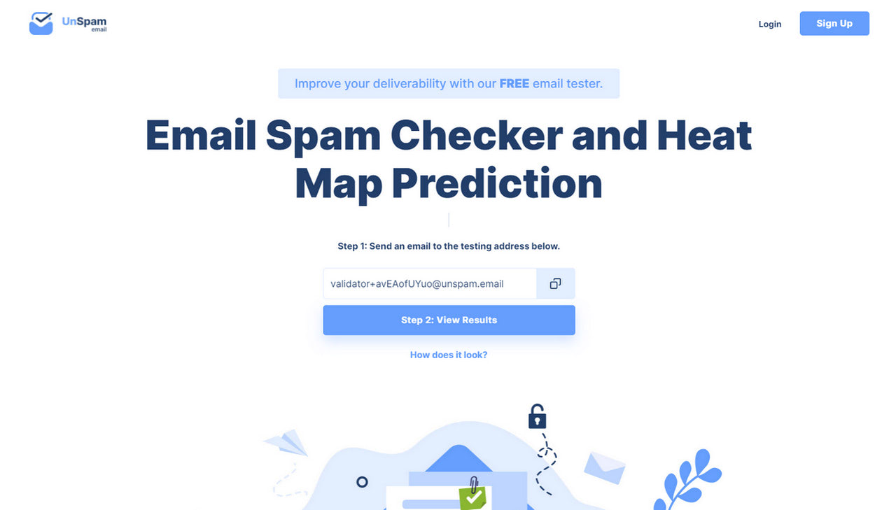 Unspam DMARC record report in the email checker